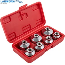 New 7 Pcs Paper Cartridge Housing Oil Filter Cap Wrench Socket Set Tool Kit
