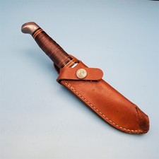 Smith & Wesson fodero coltello lama fissa pelle marrone custodia cintura marsupio 6,75"x 4,5