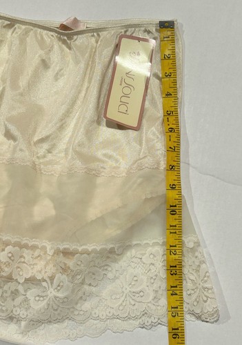NWT Vintage 60s Mini Slip Attached Panties Brief NYLON Half Skirt LACE Size S - Picture 10 of 18