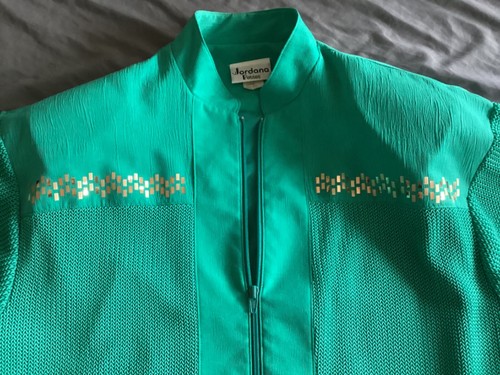 Jordana Petites Vintage 80s Women’s Shoulder Pads Jacket Medium 10-12 Made in US - Picture 2 of 7