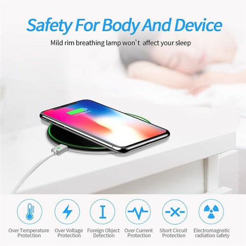 Qi 10W Aluminium Wireless Phone Charger Pad LED light Fast Charging - Picture 2 of 6