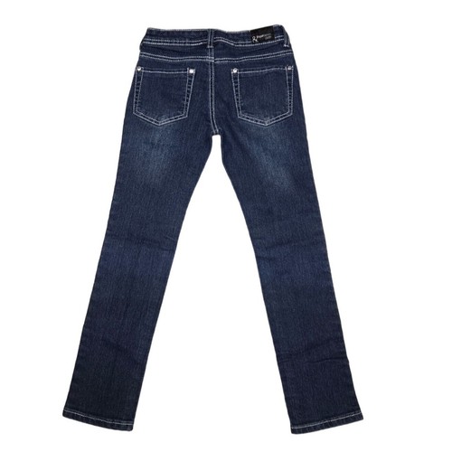 Paper Denim & Cloth Girls' Jeans Size 7 Dark Wash with Rhinestone Pocket - Picture 2 of 16