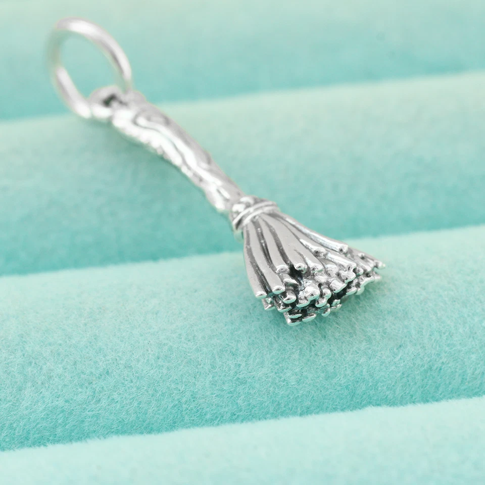 925 Пробы волшебная метла метла подвеска подвеска Besom подарок на Хэллоуин - Изображение 4 из 4