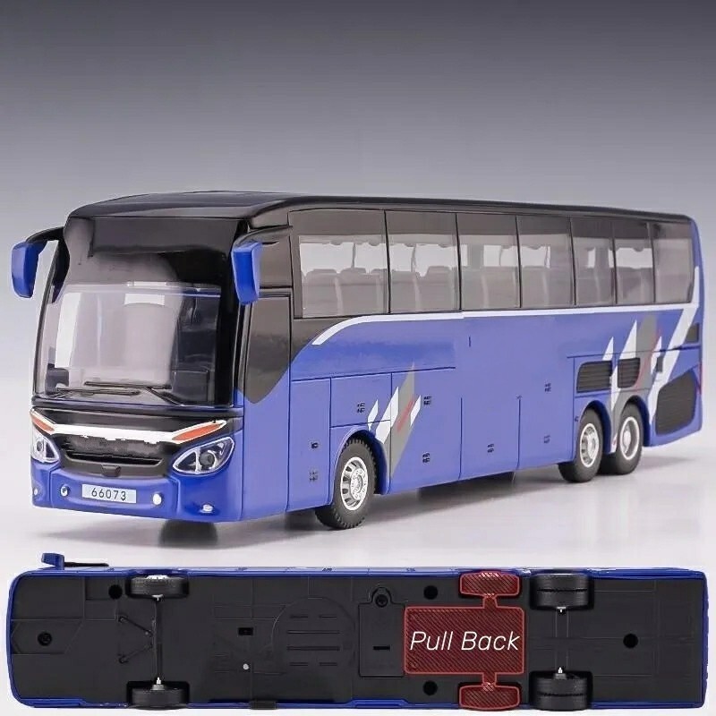 Bus Jouet Pull Back – Modèle De Ville 18,5 Cm En Alliage – Voiture Rétro Avec Crochet – Cadeau Anniversaire Pour Garçons Et Filles