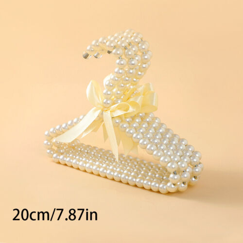 1/5Pcs Pearl Beaded Clothes Hanger Ribbon Bow Coat Pants Anti-Slip Hanging Racks - Picture 5 of 29