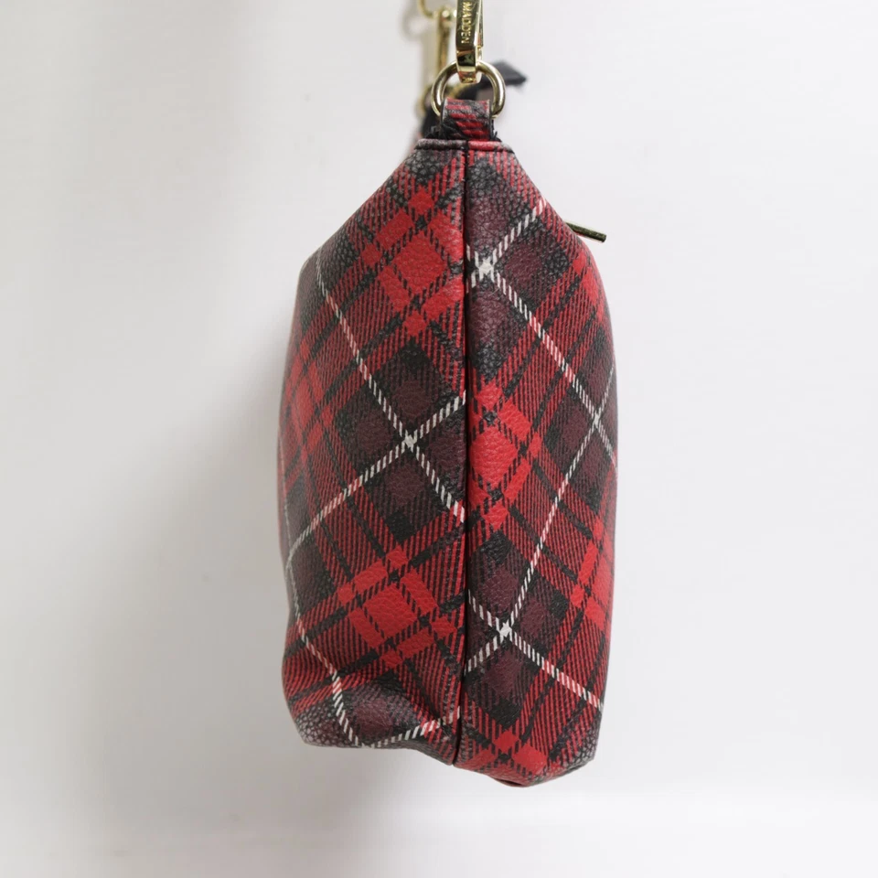 Steve Madden Plaid Crossbody Handbag S Red Plaid Vinyl Lined Purse Shoulder Bag - Image 4 of 4