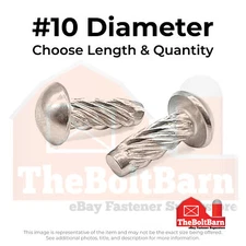 #10 304 Stainless Steel Round Head Type U Drive Screws (Choose Length & Qty)