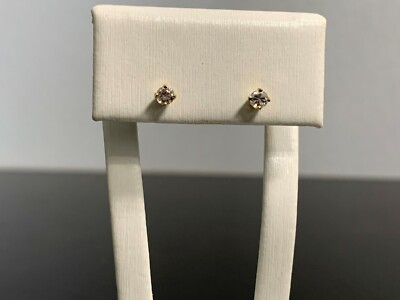 14 Karat Gelbgold runder Diamant Ohrstecker 0,20 PT C.T.W.