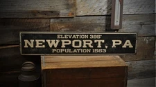 Custom City, State Population Sign - Rustic Hand Made Vintage Wooden