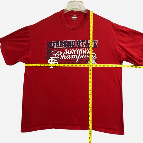 Fresno State National Champions T Shirt 2008 Baseball Mens XL Red Bulldogs Tee - Picture 8 of 12