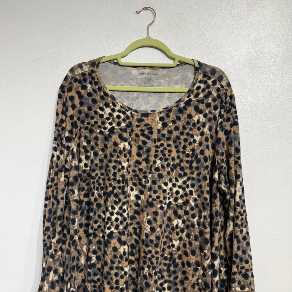 Top asimétrico estampado leopardo Westbound talla XL Foto 3 de 4