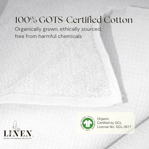 Juego de 2 toallas de baño gruesas de algodón orgánico | Toalla suave grande de secado rápido 1 blanca Foto 3 de 4