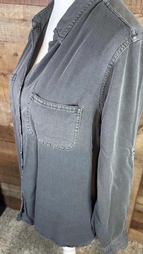 Túnica Rock & Republic Manga Larga Botón Frontal Mujer Grande Súper Suave Informal Foto 4 de 4