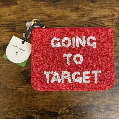 Kate Spade X Target Going To Target Cosmetic Beaded Zippered Bag New