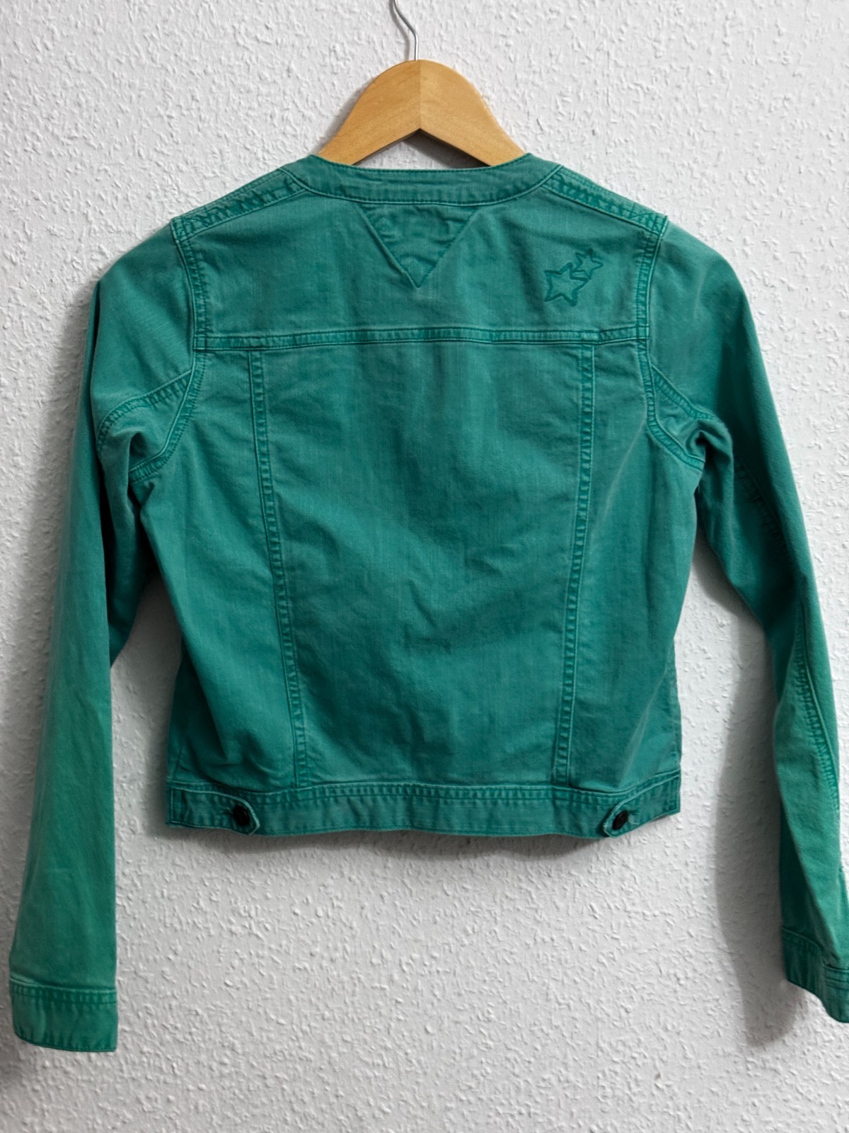 Tommy Hilfiger Girls' Teal Green Denim Jacket - Size 164 (Age 13-14) image 3