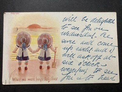 Als wir Jungs zusammen waren Vintage Cynicus Postkarte D26