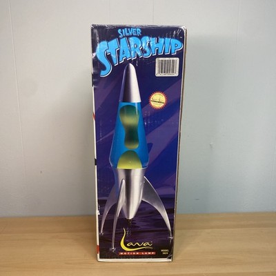 1999 Lava Lite Model 5624 Silver Starship Lava Lamp - Blue +