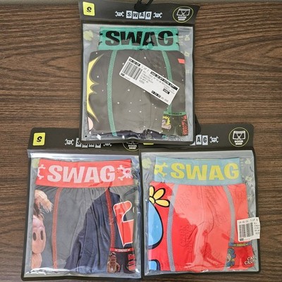 SWAG Mens Boxers Lot of 3 Size Small 28-30 Astroboy Cpt Crunch Pig