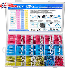 720PCS Heat Shrink Wire Connectors Kit, Electrical Waterproof Crimp Butt Termina