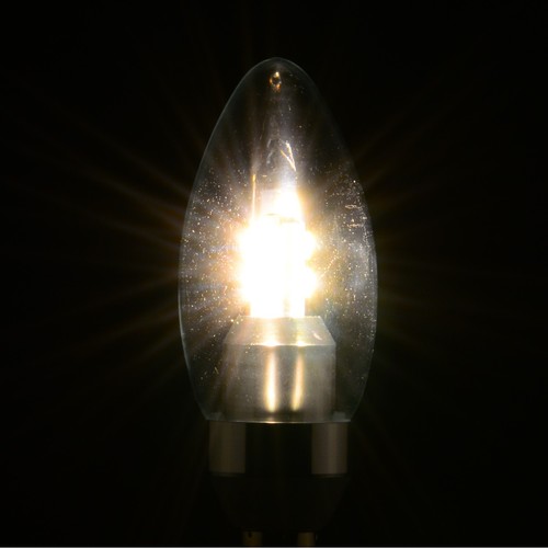 6pcs ABI 3W Warm White 2800K Candelabra LED Light Bulb E12 250lm Non-Dimmable - Picture 3 of 5