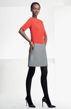 Eliza J Zip Detail Colorblock Shift Dress Sz 2 Navy Grey red