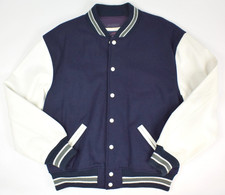 PACIFIC CLUB By NAK Varsity Kurtka - Skóra, Wełna (niebiesko-biała) Męska Duża