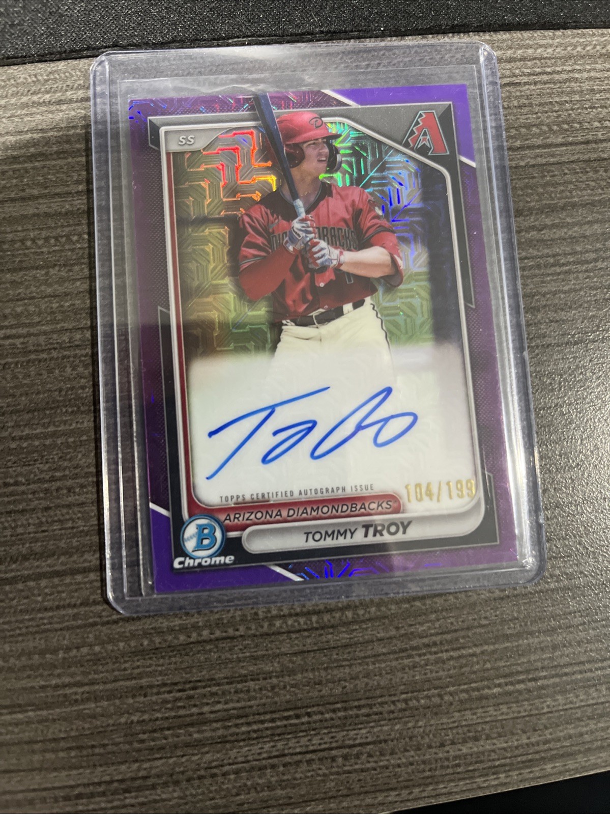 Tommy Troy 2024 Bowman Chrome Purple Mega Box Mojo Refractor Auto /199 BMA-TT