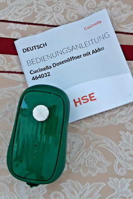 HSE Cucinella Elektrischer Dosenöffner USB Akku verschließbars Öffnen GRÜN Neu