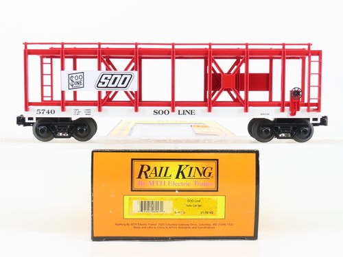 Calibre O 3-Rail MTH Rail King 30-76142 SOO Line Open Auto Carrier #5740  | Zustand: Used