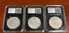 1886 & 1887x2=3 $1 Morgan Silver Dollar. Encased. Great Towne Great Quality