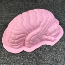 Molde de silicona con forma de cerebro para pasteles/gelatina hágalo usted mismo utensilios para hornear anatomía de Halloween