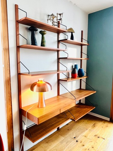 60er MODULARES SYSTEM Teak Cadovius Royal Wandregal Wall shelf Cado 195x162 - Bild 9 von 12