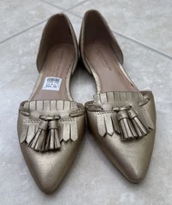 NWT Christian Siriano for Payless Gold Ballerina Flat Tassel Fringe Size 7.5