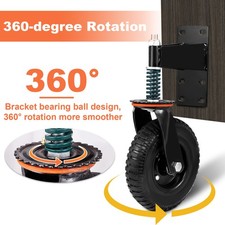 8" Gate Wheels Heavy Duty Spring-Loaded Gate Caster For Wooden Metal Tube Gate