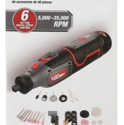 HYPER Tough 12V Max Cordless Rotary Tool, 40-Piece Kit, Li-Ion, 5,000-35,000 RPM
