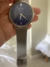 Hamlin Ultra Thin Mens Watch Blue Dial Mesh Strap Needs Battery
