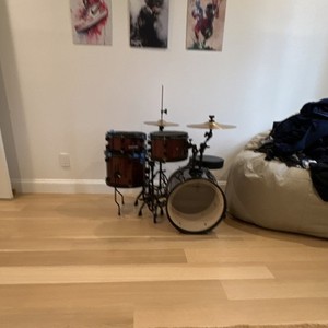 5-Piece Acoustic Drum Kit with Kick, Snare, Rack Tom, Floor Tom, Hi-Hat