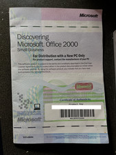 Certificate of Authenticity - Discovering Microsoft Office 2000 Small Business