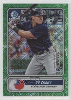 2020 Bowman Mega Box Green Mojo Refractor 30/99 Yu Chang #STG-YC Rookie RC 0ks