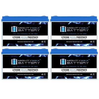 Mighty Max 12V, 100Ah Lithium Battery Compatible with CSPower CS12-100A - 4 Pack