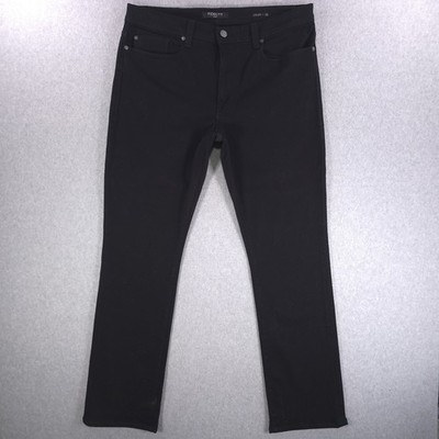 Fidelity Denim Jimmy Gotham Black Stretch Slim Straight Casual Jeans Mens 38x33