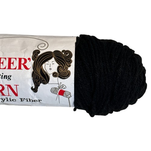 Lot of 2 - Vtg Pioneer Yarn 100% Acrylic Color 420 Black - Picture 3 of 7