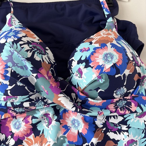 Conjunto de Traje de Baño Tankini Leilani Talla 10 Parte Superior de Natación Parte Inferior 2 Piezas Floral Nuevo - Imagen 2 de 8
