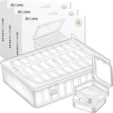 Bead Organizer, 90Pcs Small Clear Plastic Bead Storage Containers with Label,...