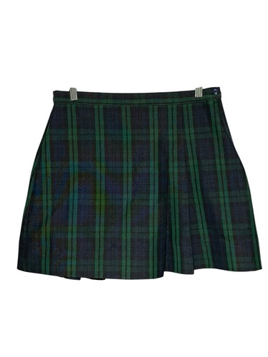Flynn O'Hara Plaid School Uniform Skort Navy Green Pleated 2 Panel Preppy 11 JRS - Picture 2 of 6