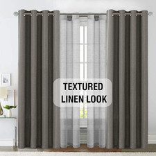 Taupe Gray Blackout  Sheer Curtains Set of 2, 52x84-Inch