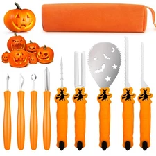 Pumpkin Carving Kit Tools Halloween, Professional Heavy Duty Carving Set, Sta...