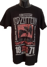 NEW with Tag Led Zeppelin Black T-Shirt 1971 Japan Show Size Small