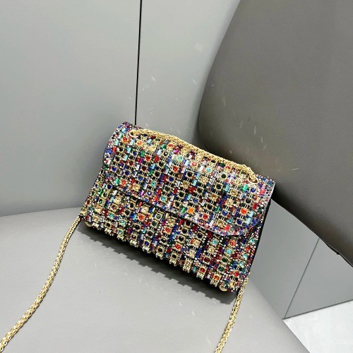 Pochette da sera con strass borse e borsetta borsa a tracolla design di lusso - Foto 24 di 24