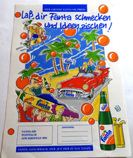 Aufkleber-Bogen La&szlig; dir Fanta schmecken und Ideen zischen Preisausschreiben 1990